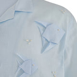 Masoy Yamang Dagat Shirt in Ramie Linen, pale blue