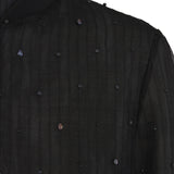 Catalino Barong Jacket in Piña Pearls, black