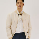 Catalino Barong Jacket in Piña Seda Sinuksok Flag, natural