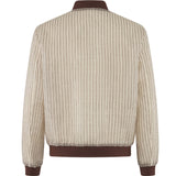 Catalino Barong Jacket in Piña Seda Stripes, chocolate