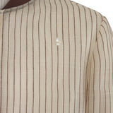 Catalino Barong Jacket in Piña Seda Stripes, chocolate