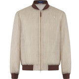 Catalino Barong Jacket in Piña Seda Stripes, chocolate