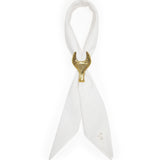 Brass Kalabaw & Linen Neckerchief Set, white