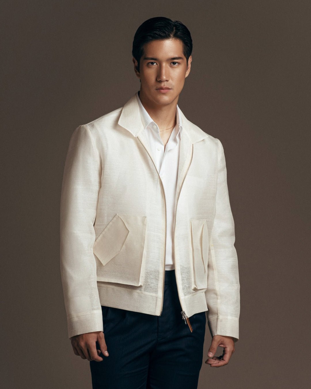 Emerie Studios - Candido Barong Jacket in Piña Shifu, natural | modern contemporary barong