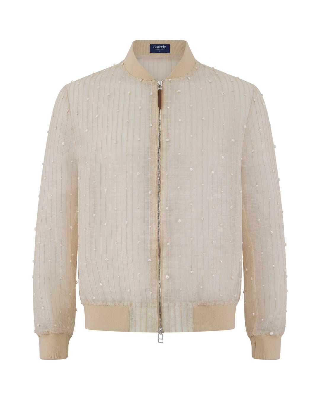 Emerie Studios - Catalino Barong Jacket in Piña Pearls, natural | modern contemporary barong