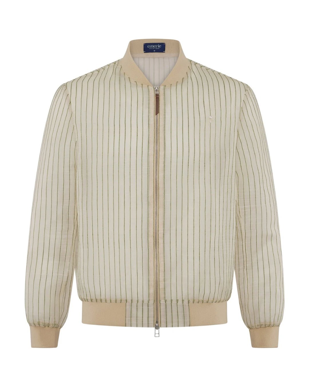 Emerie Studios - Catalino Barong Jacket in Piña Seda Stripes, green | modern contemporary barong