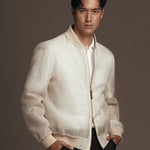 Emerie Studios - Catalino Barong Jacket in Piña Seda Stripes, natural | modern contemporary barong