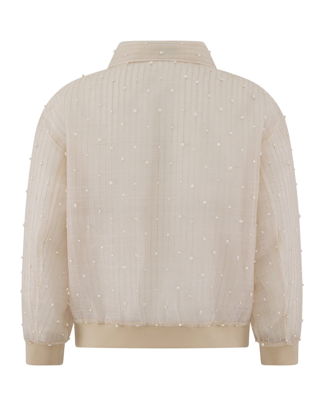 Emerie Studios - Crispiñano Barong Jacket (Regular Length) in Piña Pearls, natural | modern contemporary barong