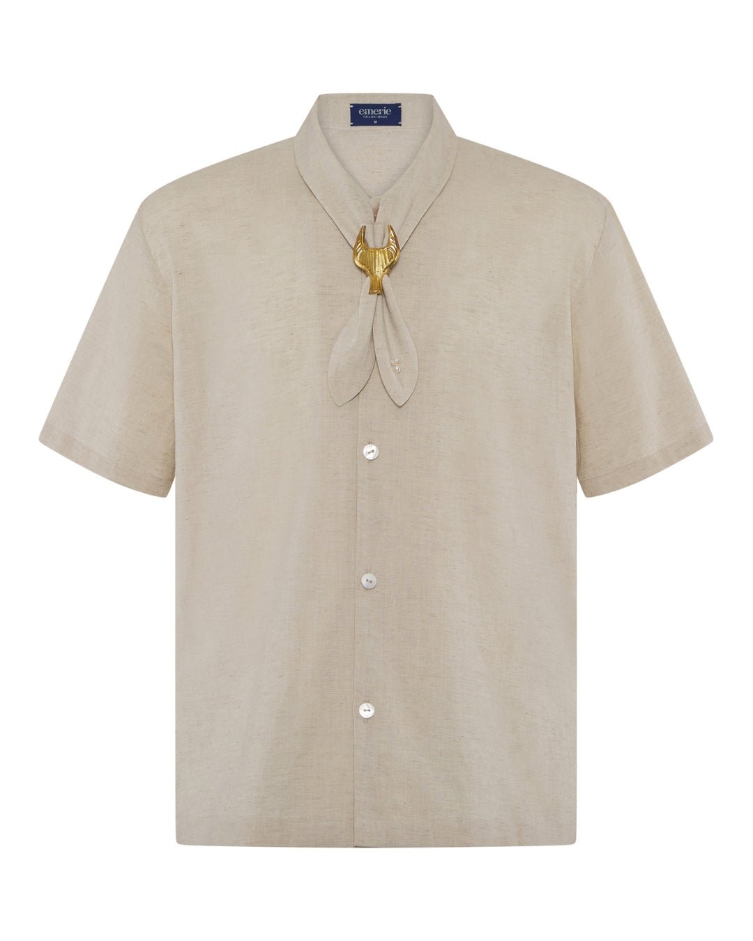 Emerie Studios - Masoy Panuelo Shirt in Linen, oat | modern contemporary barong