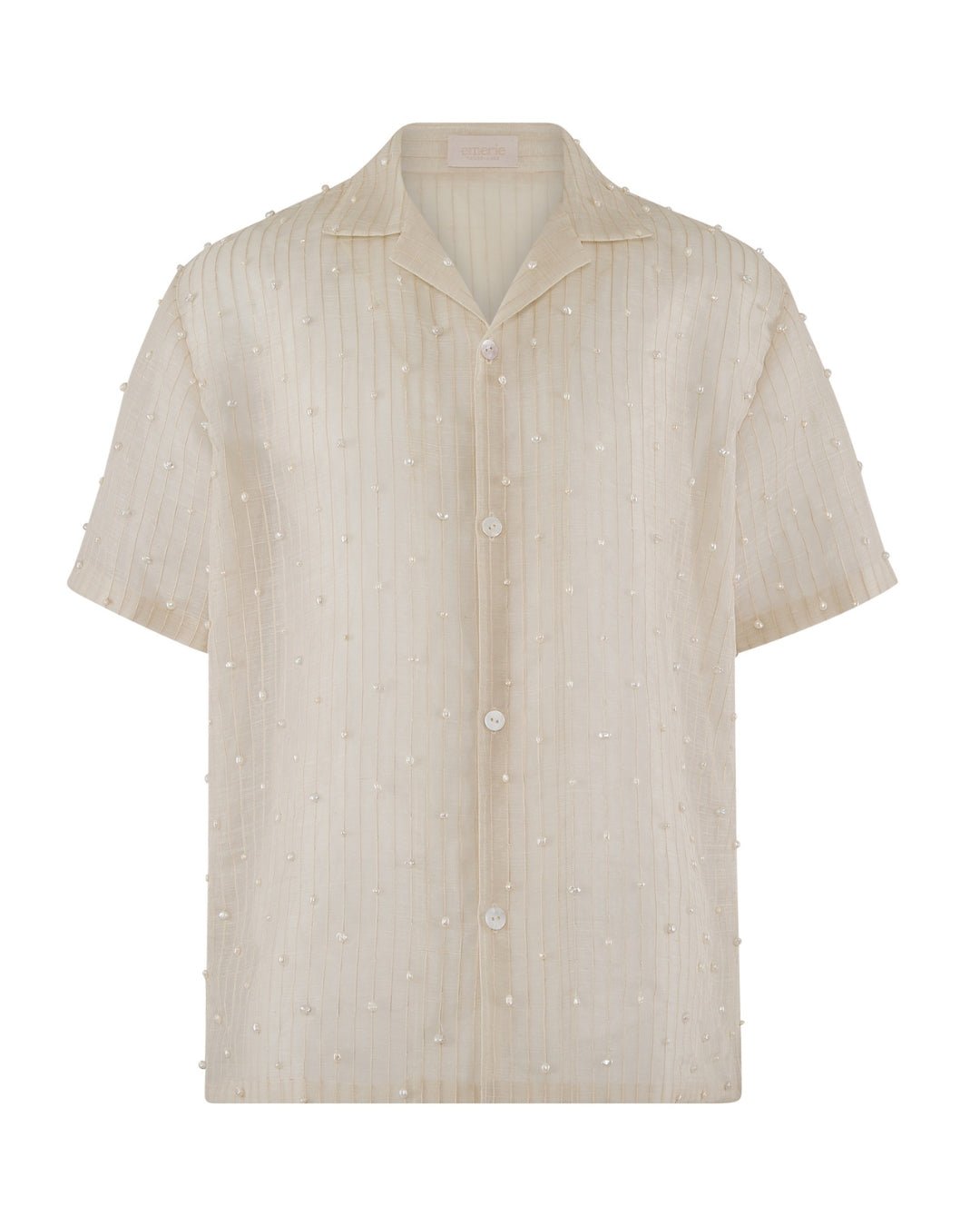 Emerie Studios - Masoy Shirt Barong in Piña Pearls, natural | modern contemporary barong