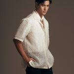 Emerie Studios - Masoy Shirt Barong in Piña Pearls, natural | modern contemporary barong