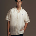 Emerie Studios - Masoy Shirt Barong in Piña Seda Flag Sinuksok, natural | modern contemporary barong